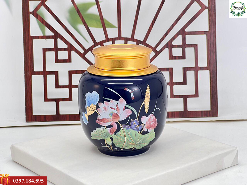 Hộp đựng trà bằng gốm