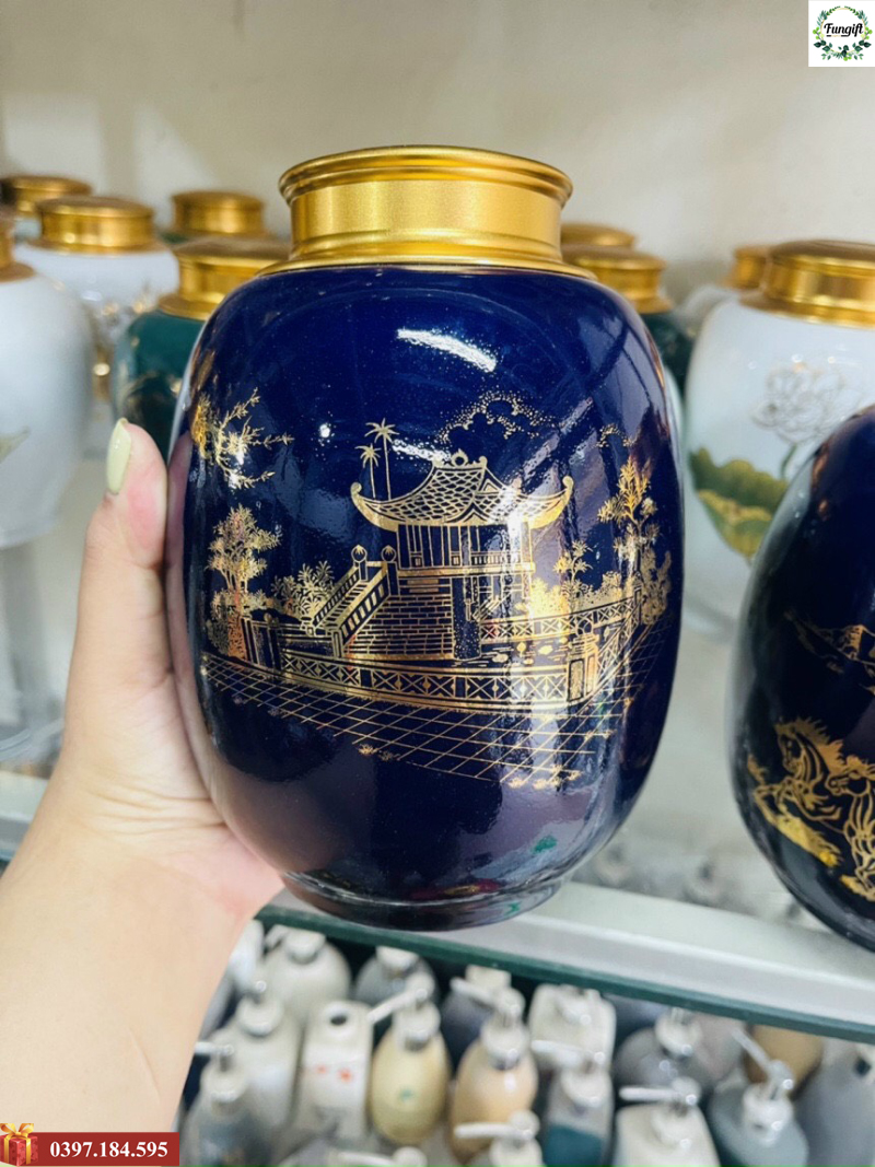 Hộp đựng trà bằng sứ cao cấp