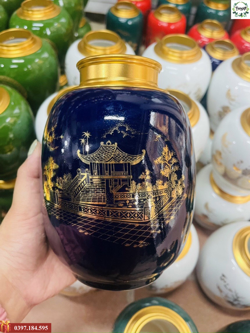 Hộp đựng trà bằng sứ