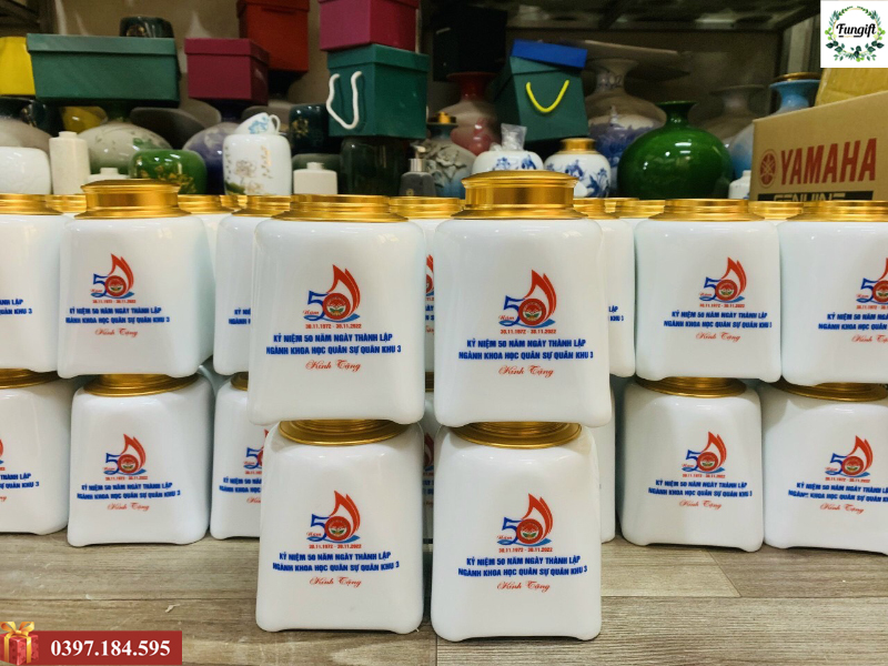 Hũ đựng trà in logo