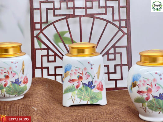 Lọ chè in logo quà tặng