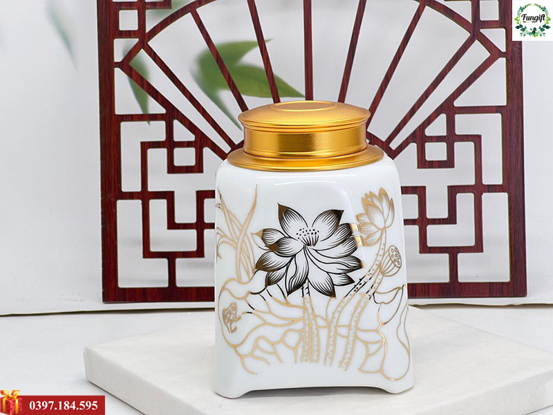 Lọ đựng trà gốm sứ