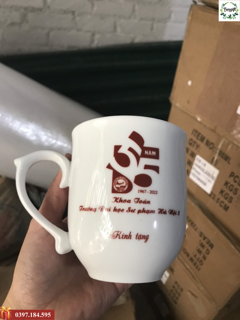 Ly sứ Bát Tràng in logo quà tặng