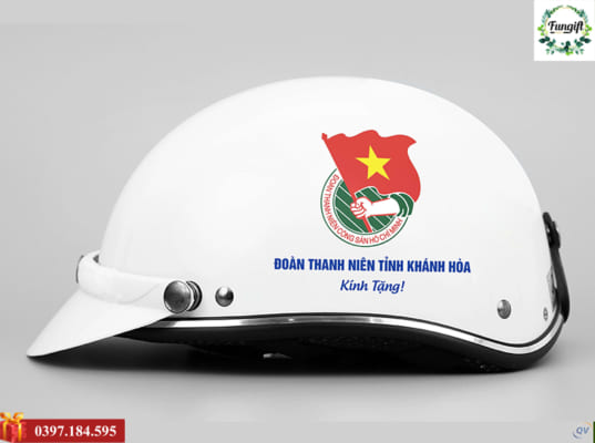 Quà tặng đại hội đoàn mũ bảo hiểm in logo