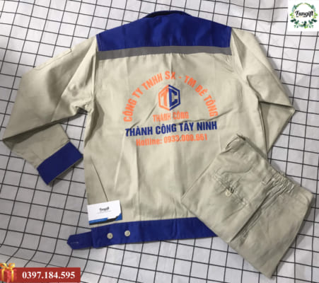 Quần áo bảo hộ in logo công ty