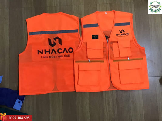 Áo gile bảo hộ lưới phản quang túi hộp cho kỹ sư