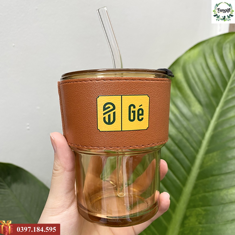 Bình nước thủy tinh bọc da