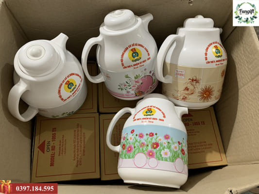Bình trà giữ nhiệt Rạng Đông in logo