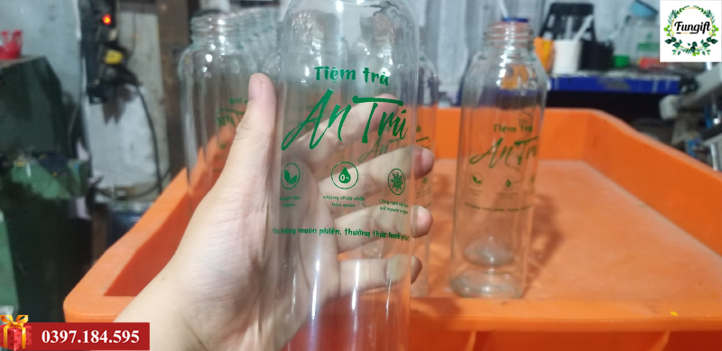 Chai thủy tinh in logo