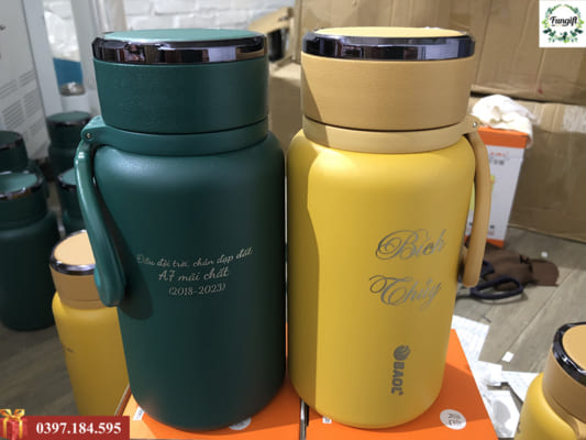 Bình giữ nhiệt khắc tên Hà Nội