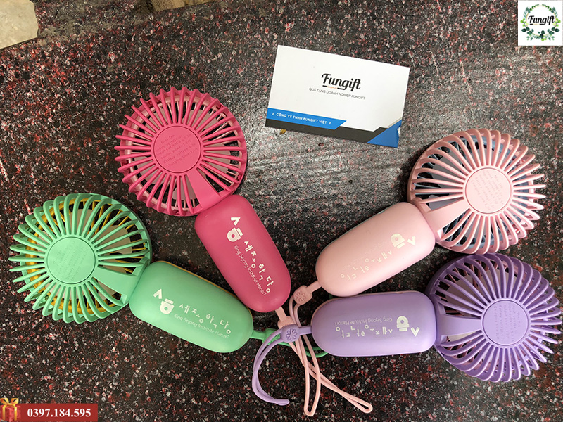 Quạt sạc cầm tay mini in logo làm quà tặng