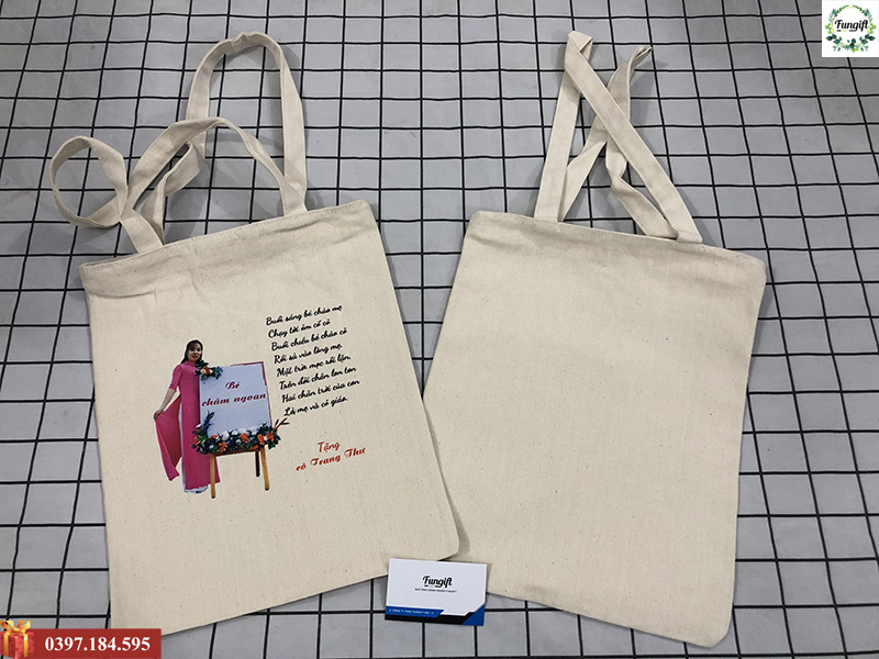 Túi vải canvas dành tặng các cô giáo khi đến lớp nhân ngày 20-11