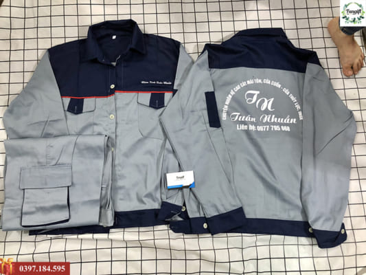 Áo bảo hộ lao động thêu tên từng người