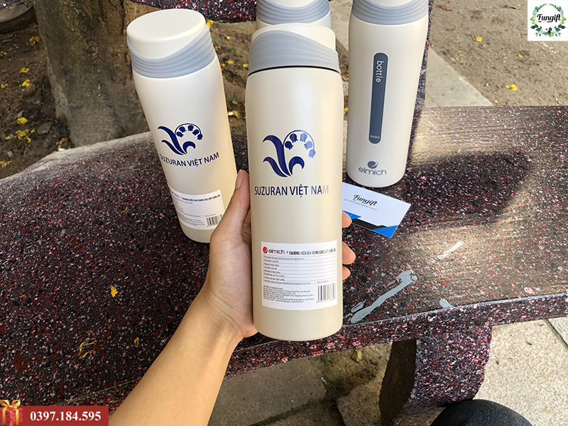 Bình giữ nhiệt Bottle Elmich inox 304 in theo yêu cầu