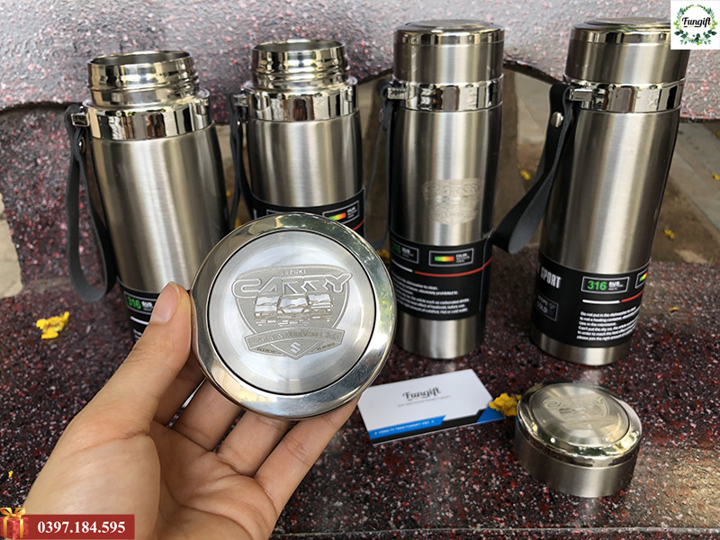 Bình giữ nhiệt kim loại cao cấp khắc theo yêu cầu