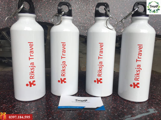 Bình nước nhôm quà tặng in logo