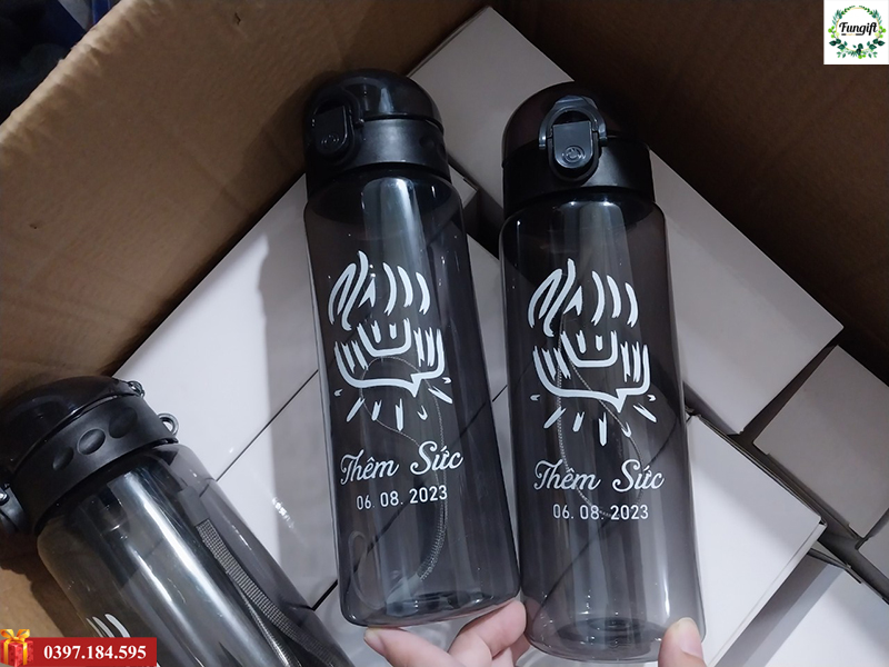 Bình nước bật nắp in logo Thêm Sức