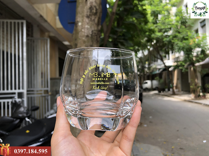 Bộ cốc thủy tinh in logo cho thương hiệu nội y sức khỏe hàng đầu Việt Nam