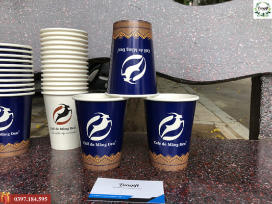 Cốc giấy dùng một lần tiện lợi in logo thương hiệu