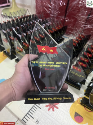 Cúp pha lê huy hiệu đảng