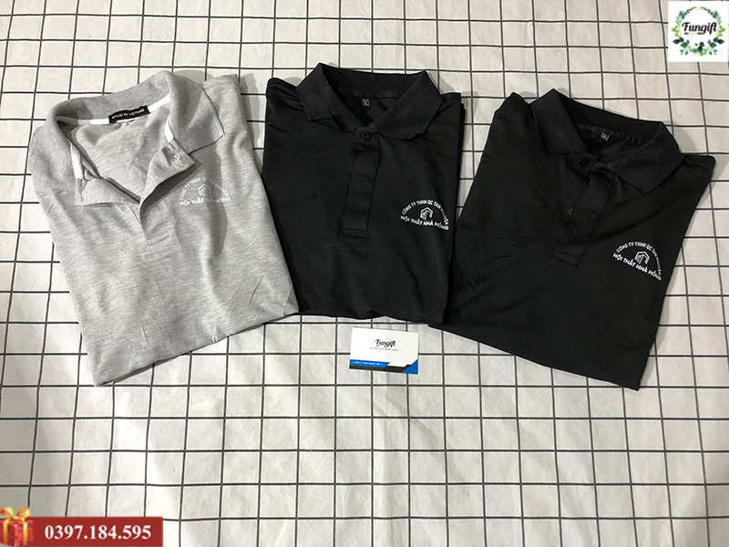 Đồng phục áo thun có cổ in logo nội thất Nhà Hồng