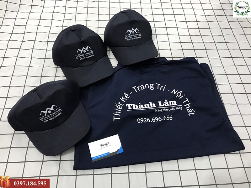May và in áo mũ đồng phục cho nội thất Thành Lâm