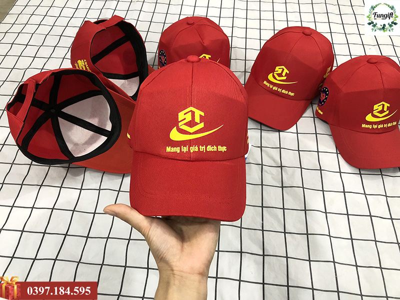Mũ lưỡi trai in logo đồng phục cho nhân viên
