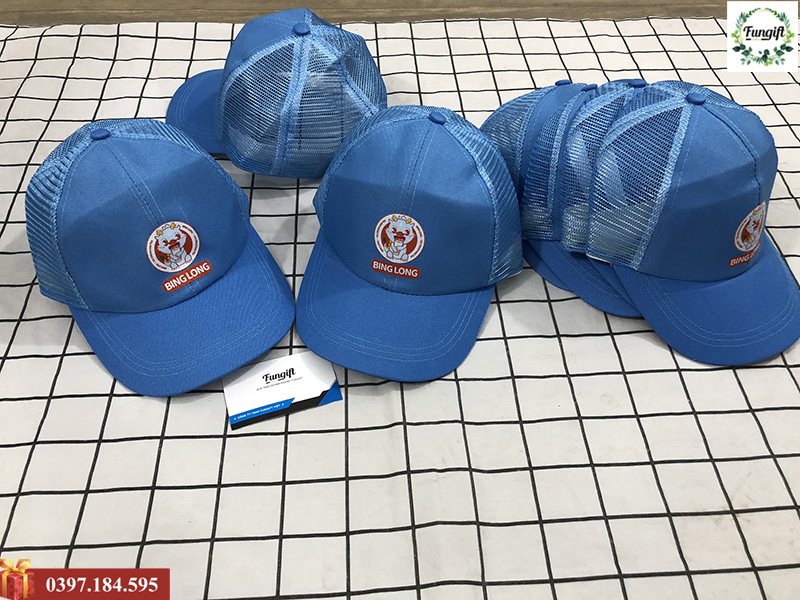 Nón lưỡi trai phối lưới in logo làm đồng phục