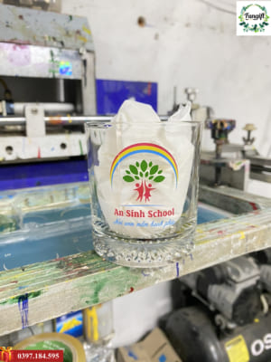 Cốc thủy tinh in logo theo yêu cầu