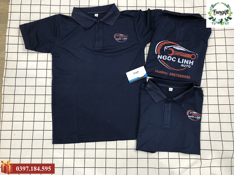 Đồng phục áo phông có cổ in logo Ngọc Linh Auto