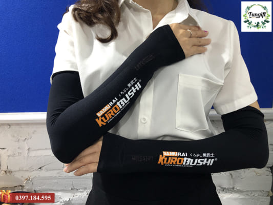 Găng tay chống nắng xỏ ngón in logo