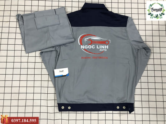 In logo 2 mặt trước sau áo bảo hộ lao động