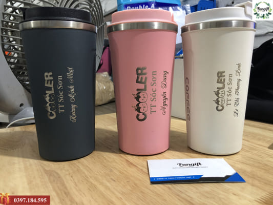 Ly giữ nhiệt coffee Holic khắc tên làm quà tặng