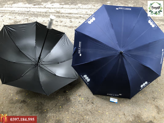 Ô dù cán dài in logo 8 múi