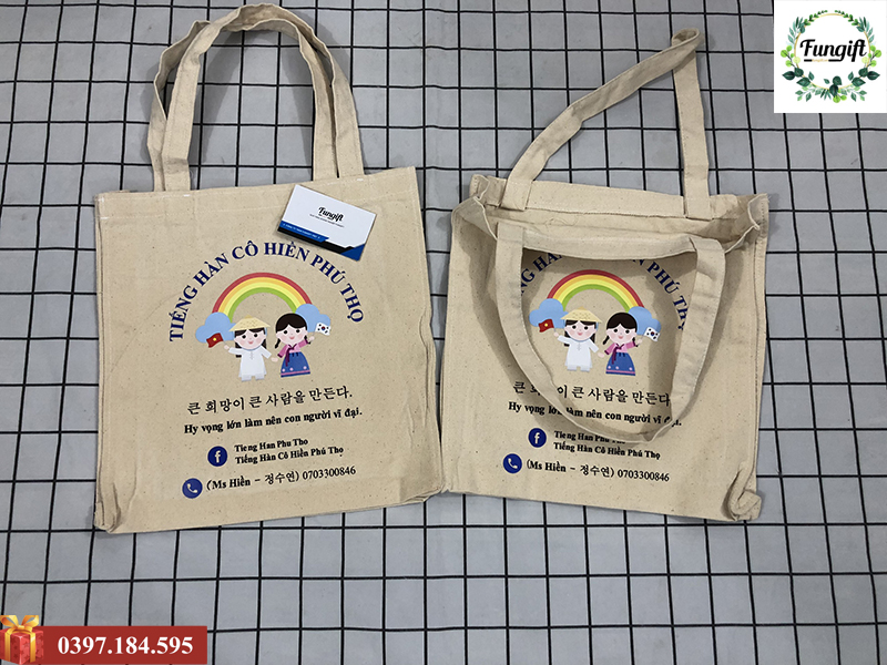 Túi vải canvas in logo giá rẻ tại Hà Nội