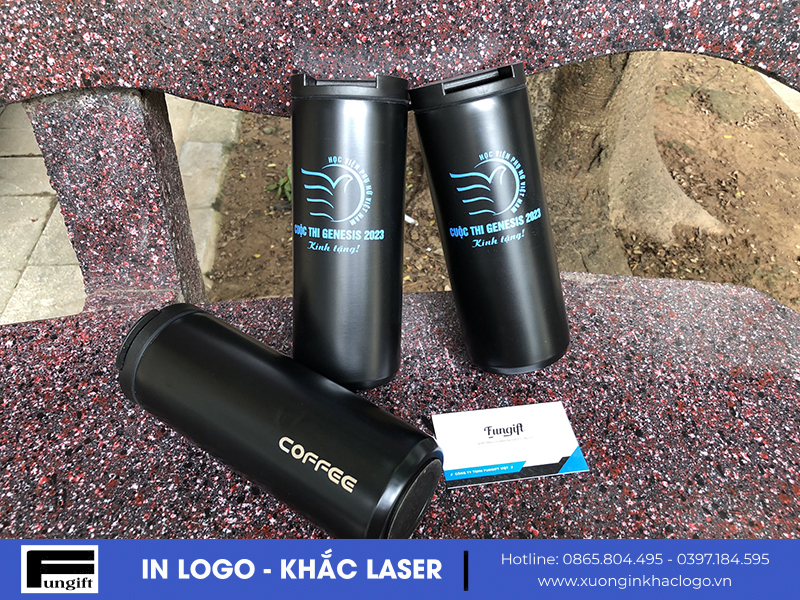Cốc giữ nhiệt in logo cuộc thi genesis 2023 làm quà tặng