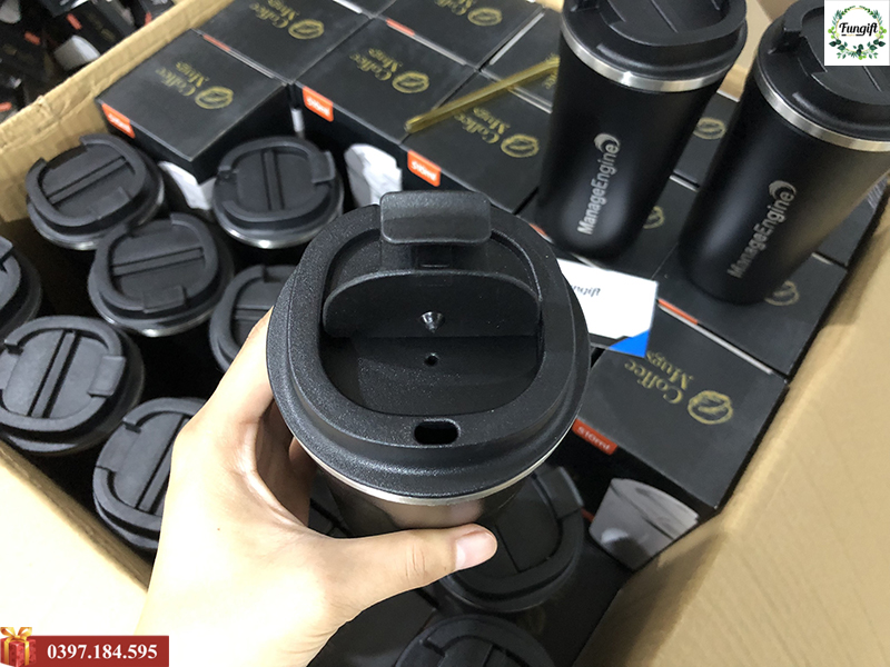 Ly giữ nhiệt coffee có nắp bật uống tiện lợi