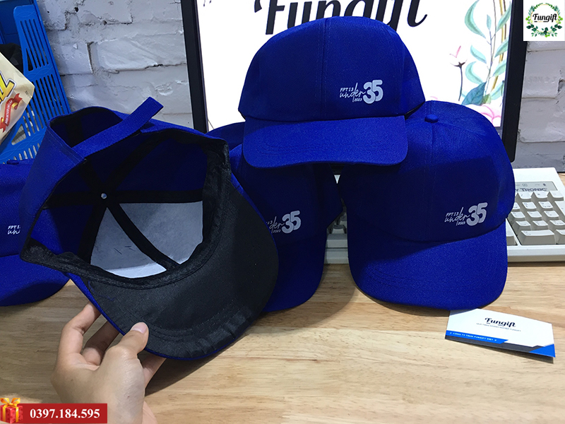 Mũ lưỡi trai chất liệu kaki in logo