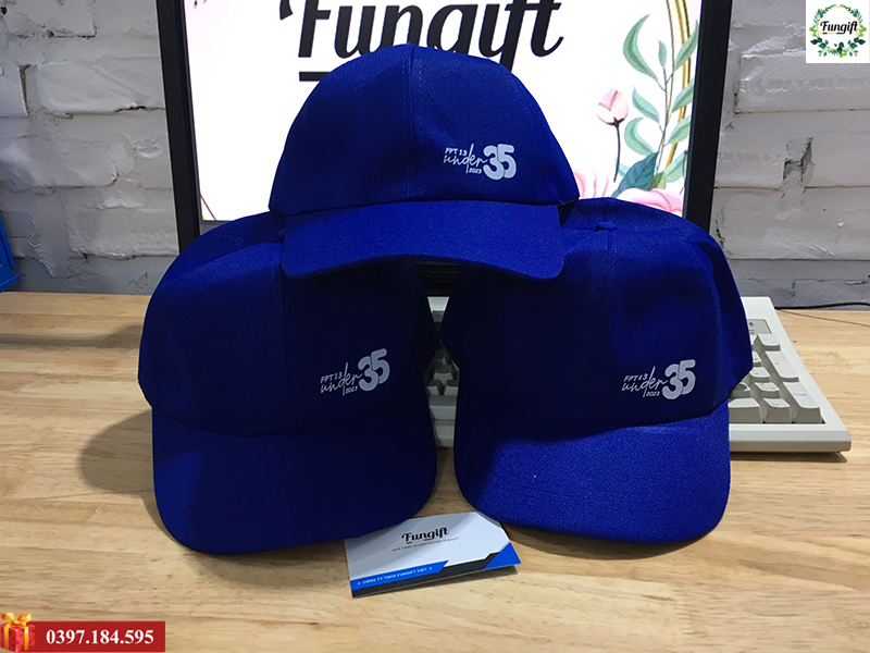 Mũ lưỡi trai in logo FPT kỉ niệm 35 năm thành lập