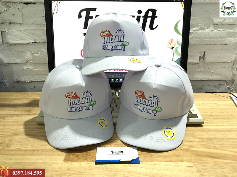 Quà tặng mũ lưỡi trai in logo Hocmai.vn