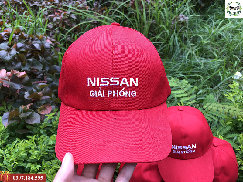 100 mũ lưỡi trai thêu logo Nisan Giải Phóng