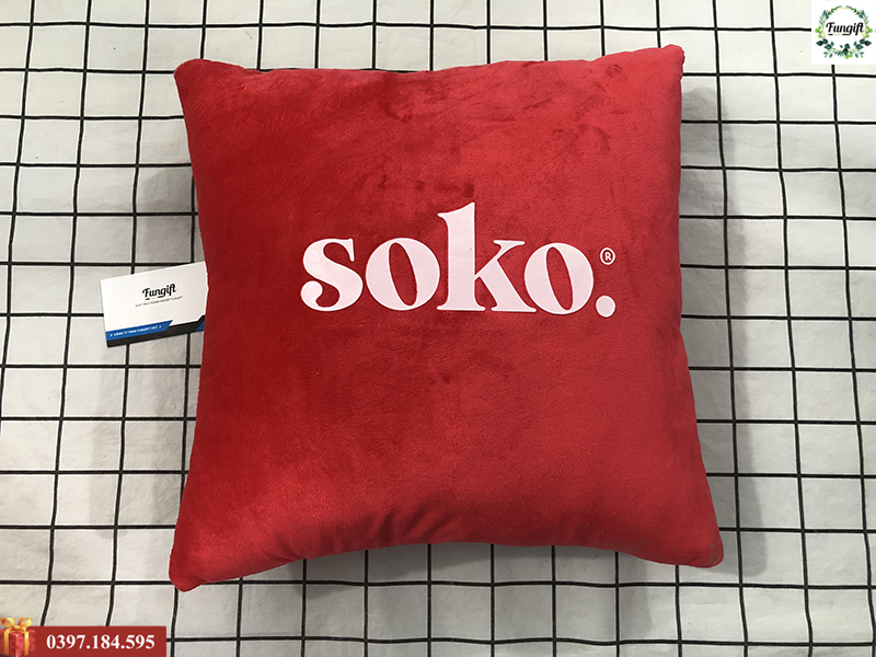 Gối tựa lưng in logo Soko theo yêu cầu