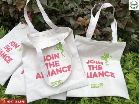Túi canvas có khóa in logo Join The Alliance