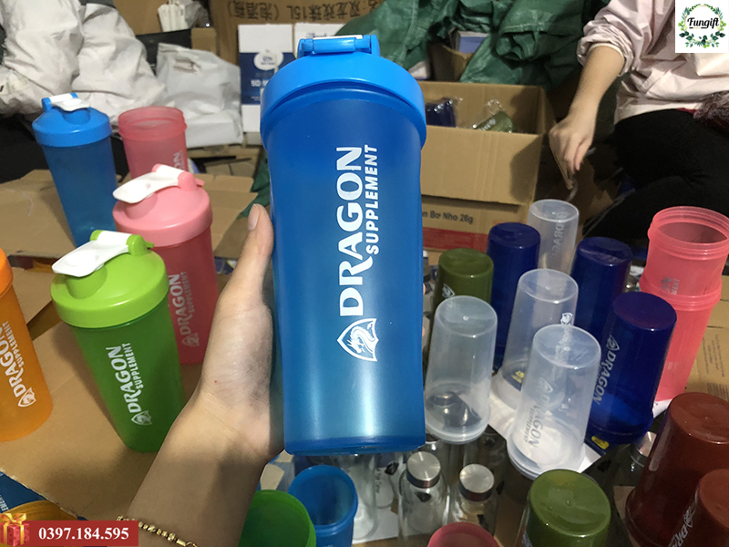 Cốc lắc shaker tập gym in logo
