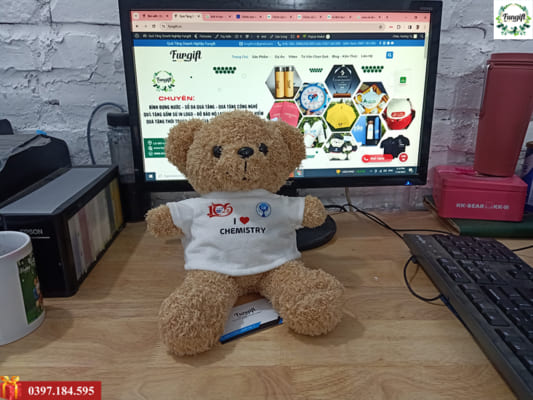 Gấu bông in logo theo yêu cầu làm quà tặng