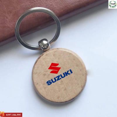 Móc khóa gỗ in logo theo yêu cầu