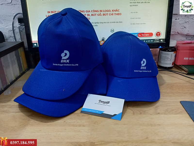 Mũ lưỡi trai in logo theo yêu cầu