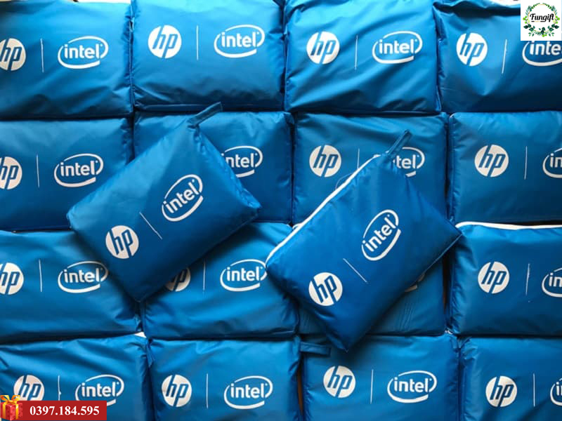 Áo mưa in logo khách hàng HP Intel