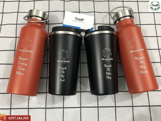 Quà tặng bình giữ nhiệt khắc tên