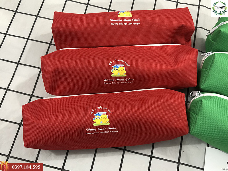 Túi bút vải canvas in tên